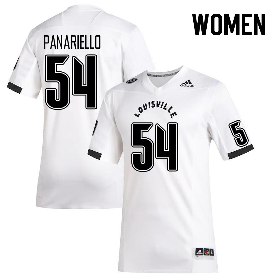 Women #54 Jaxon Panariello Louisville Cardinals College Football Jerseys Stitched Sale-White - Click Image to Close